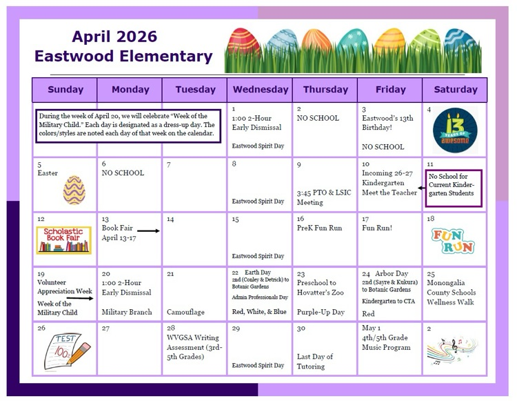 pic: April Calendar events for Eastwood