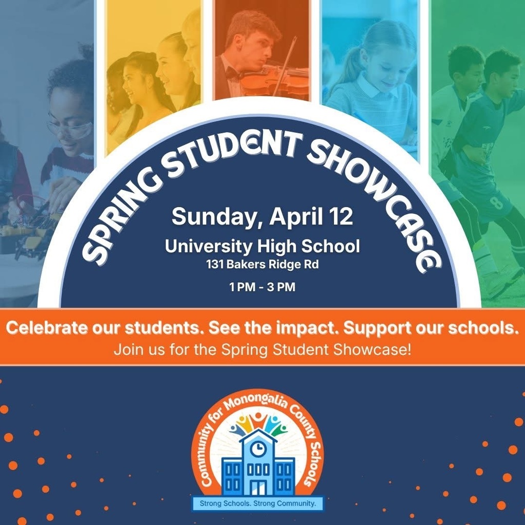 blue and orange informational flyer