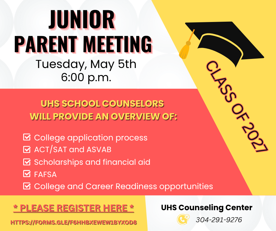 red and yellow junior Parent Meeting flyer