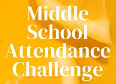 White text "Middle School Attendance Challenge" on a yellow lemon background