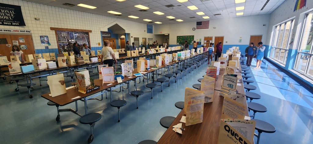 Wide angle shot of all the 6th grade Butterfly exhibits