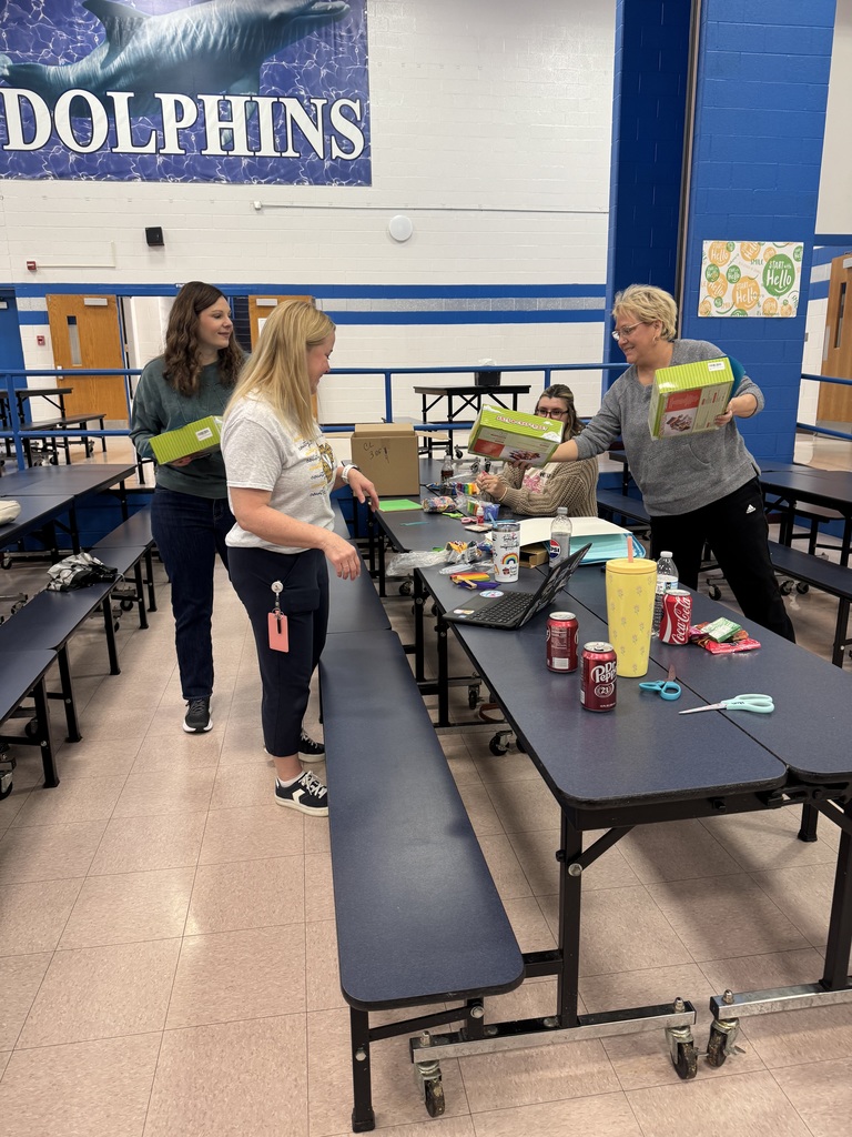 Cheat Lake Elementary service personnel hard at work on their Mascot Mania Challenge!