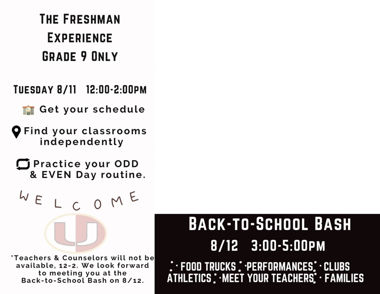 details on freshman tours on 8/11