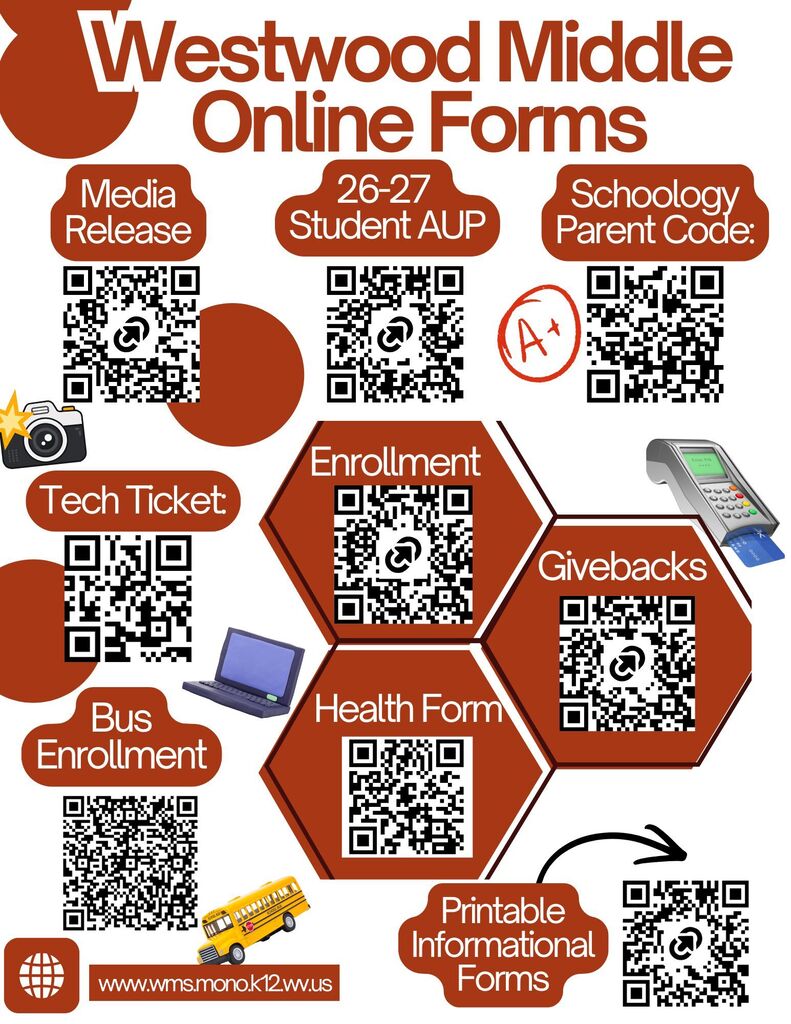 Back to School Forms 26-27 QR codes