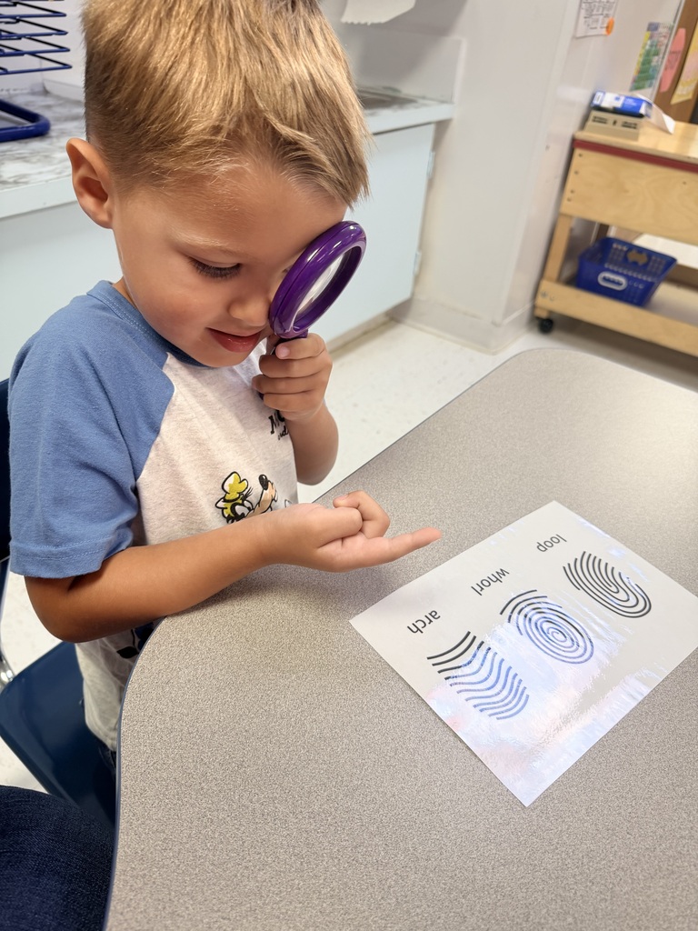 student studying finger prints