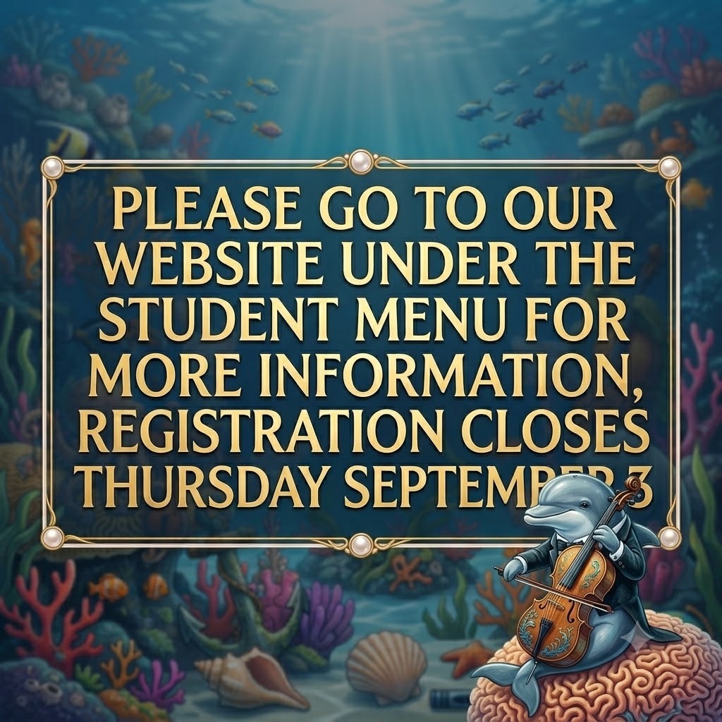 Strings registration on website under students menu