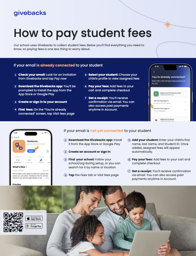 Flyer explaining new way to pay student fees