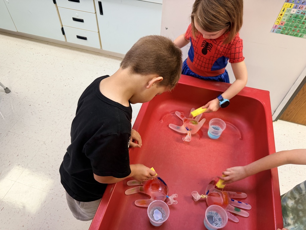 Prek students learning about germs