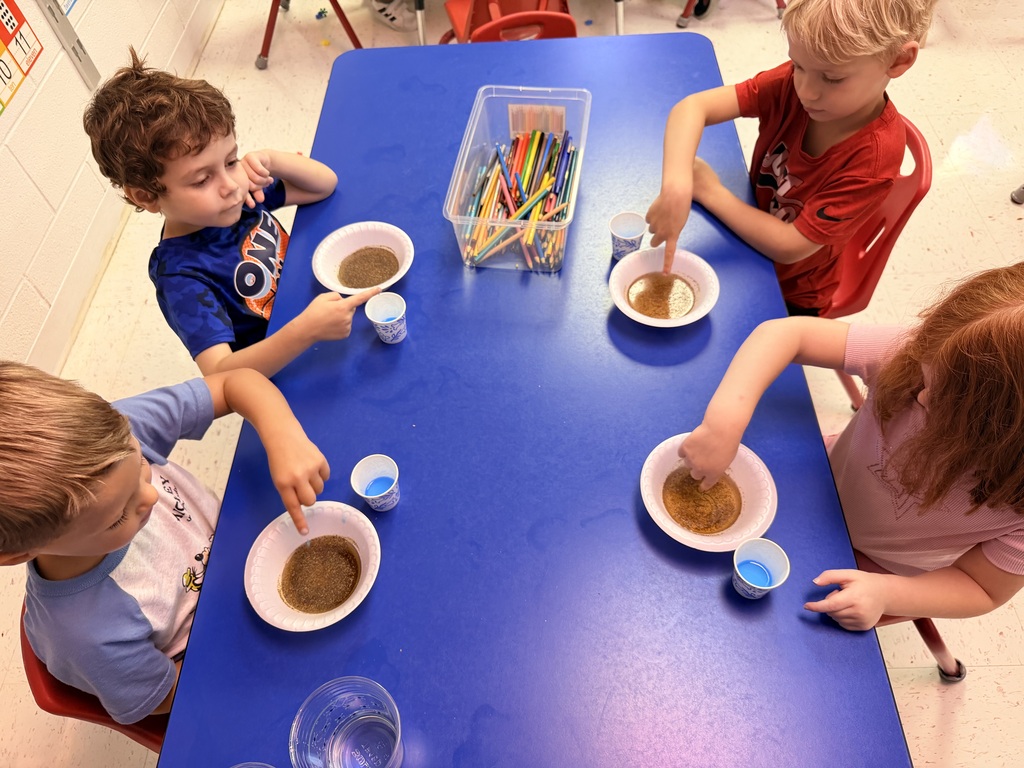 Prek students learning about germs