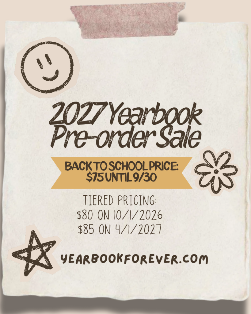 pre sale ending for yearbook on Sept 30 to purchase at 75 dollars