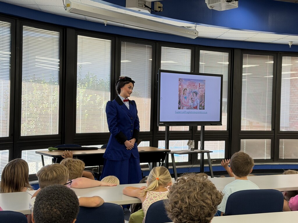 Mary poppins reading to 2nd graders