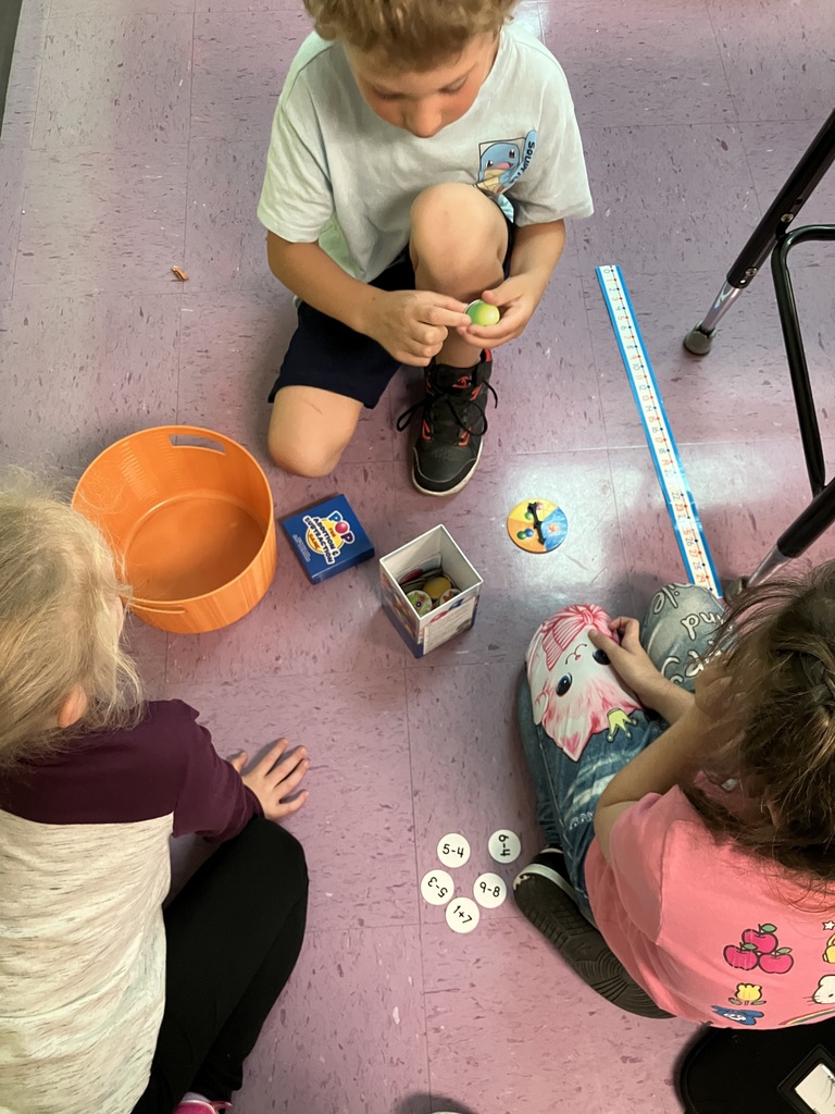 Students using math stations