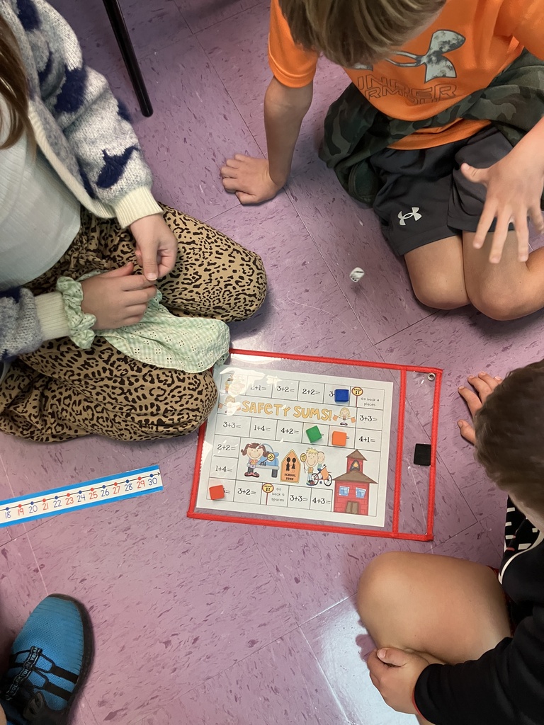 Students using math stations