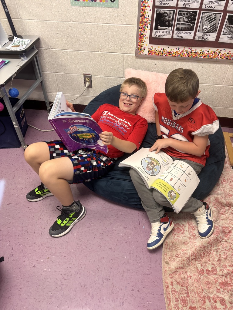 students reading
