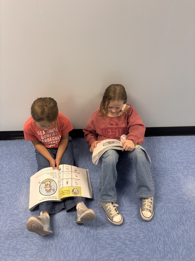 students reading