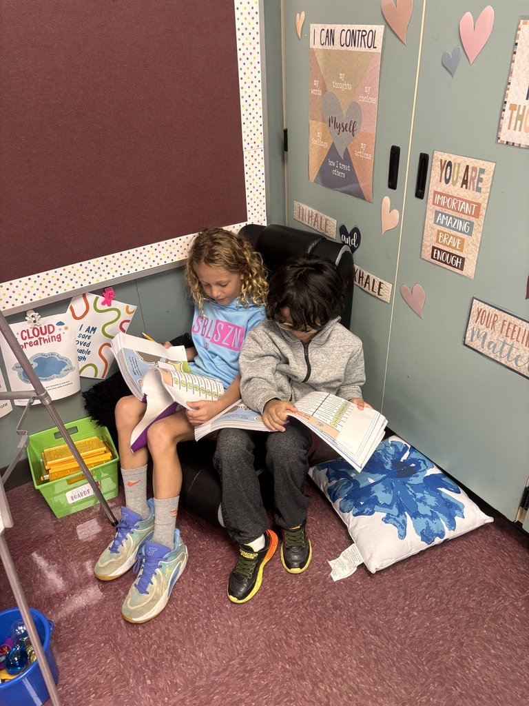 students reading