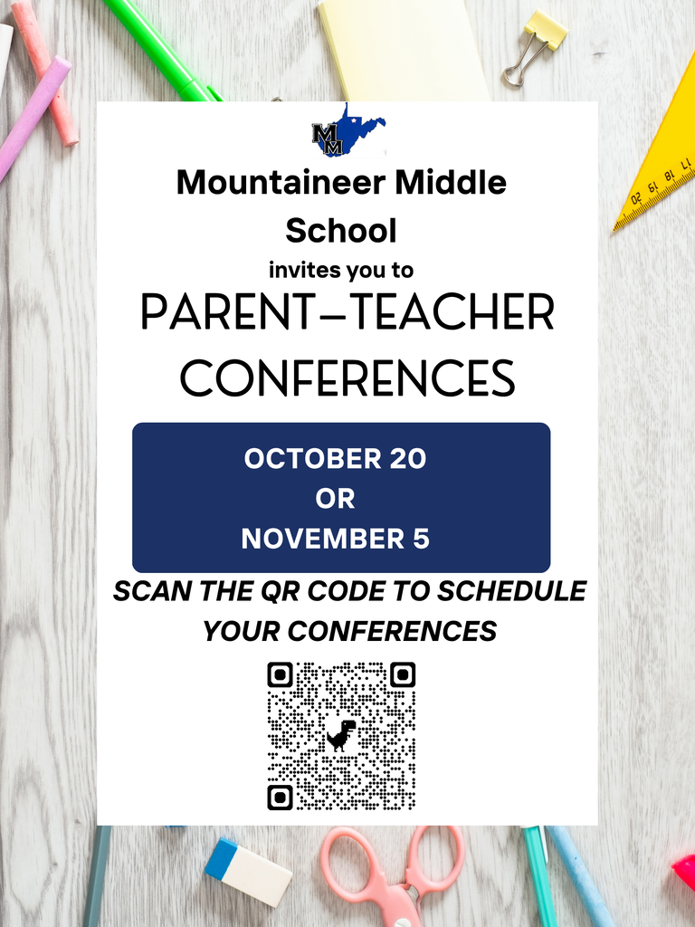 QR code inviting parents and guardians to Parent/Teacher Conferences