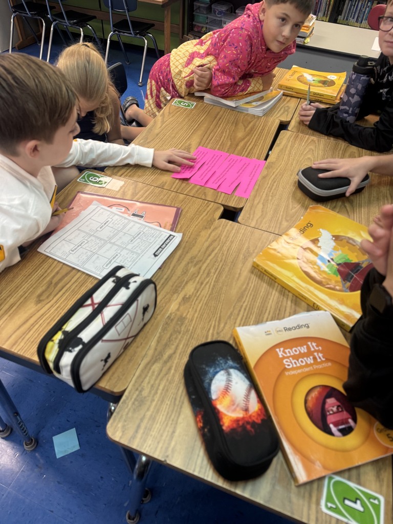 Students working on reading activities
