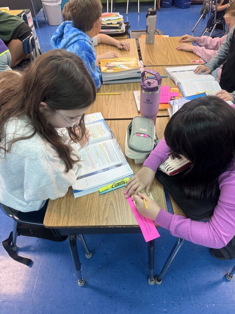 Students working on reading activities