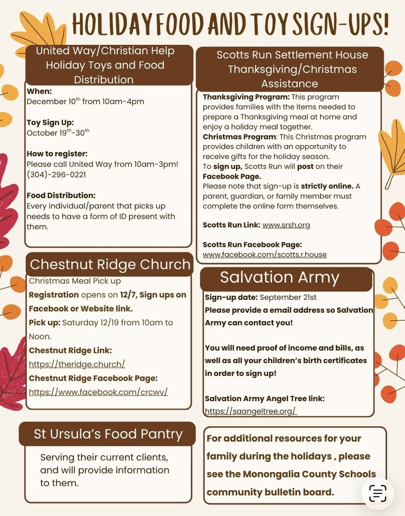 Holiday Food and Toy Sign Ups