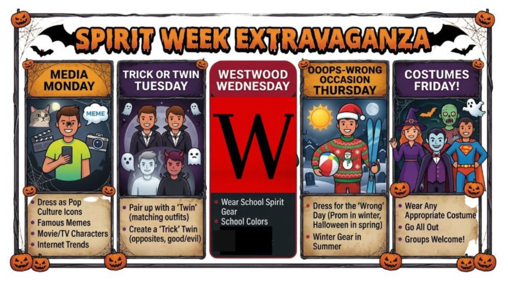 Spirit Week 10_26 through 10_30