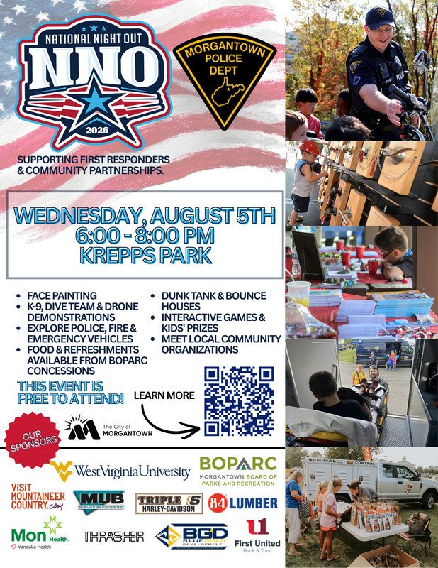 National Night Out - Wednesday, August 5th, 6:00 - 8:00 PM at Krepps Park - This event is FREE to attend!