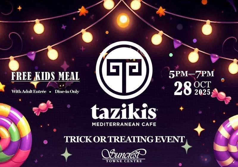 Tazikis Free Kids Meal Oct 28th from 5pm - 7pm