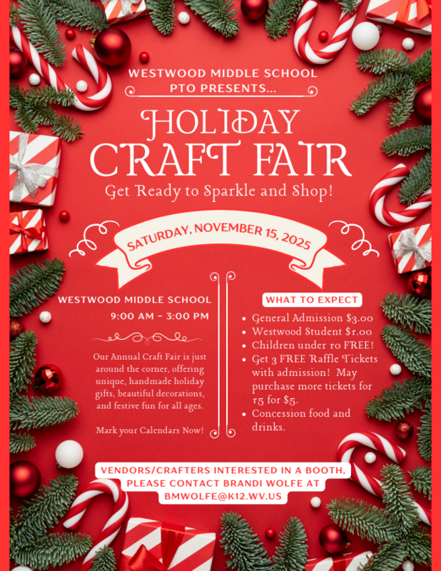 Westwood Middle PTO Holiday Craft Fair - November 15
