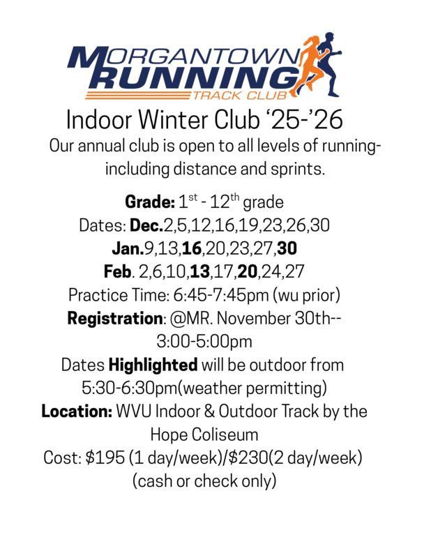 Morgantown Running Track Club - Indoor Winter Club 25-26