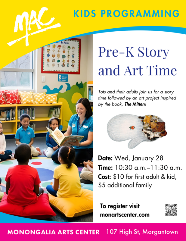 MAC Kids Programming PreK Story and Art Time Wednesday, January 28 10:30 am - 11:30 am at Monongalia Arts Center