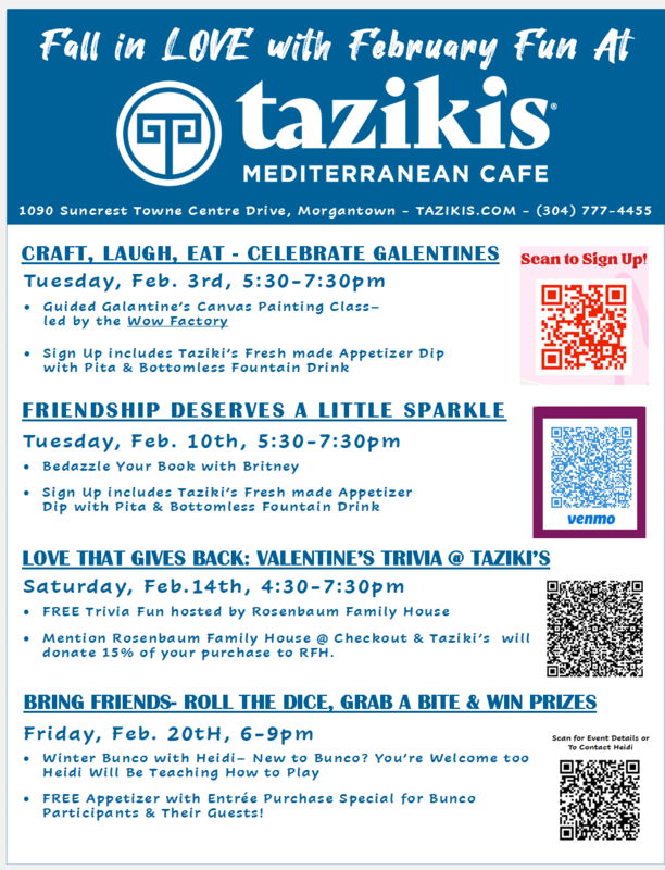 Tazikis February Events, click the QR code to register, pre-registration and fees are required.
