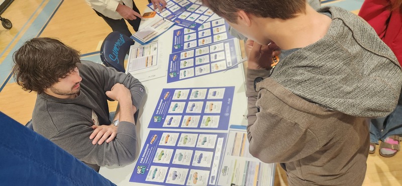 Students deciding which car to "buy" during the Get A Life program