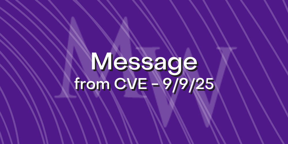 purple background with white text