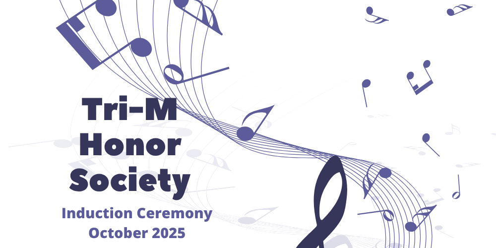 Tri-M honor society with blue music note graphics