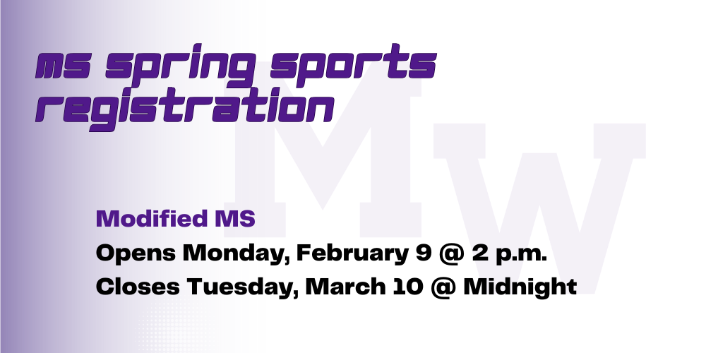 MS spring sports registration 