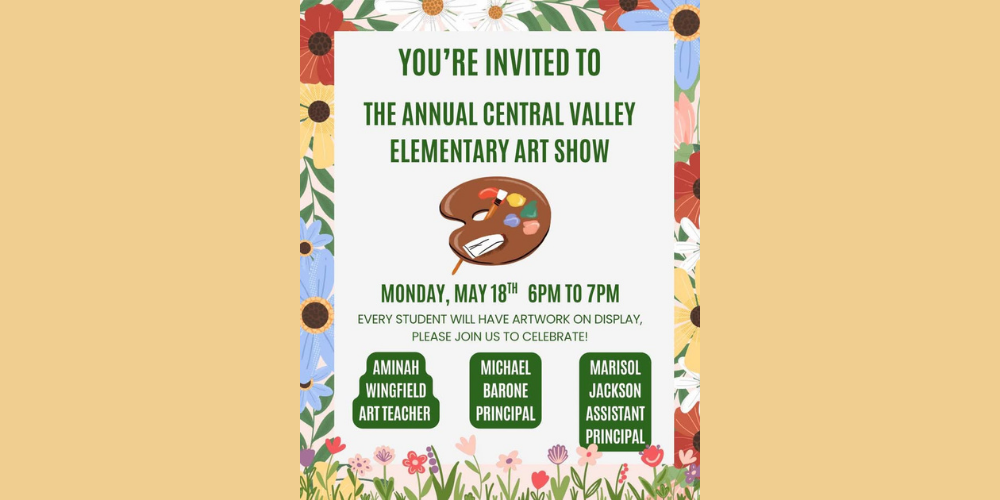 art show taking place Monday, May 18 from 6 p.m. to 7 p.m.
