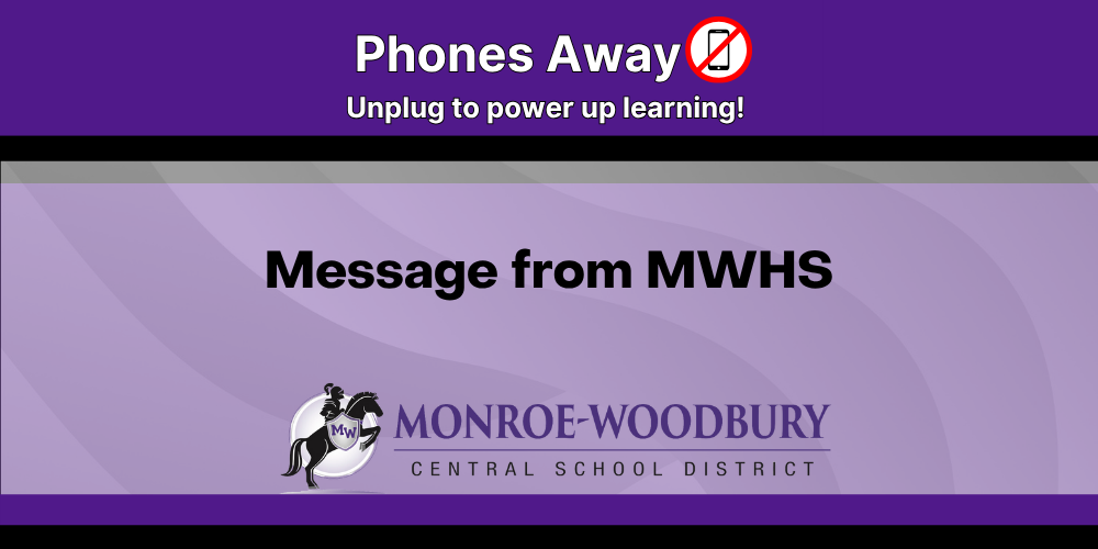 purple background with white and black text