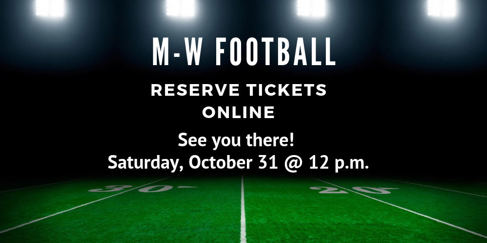 Lights on a green football field "M-W Football reserve tickets online"