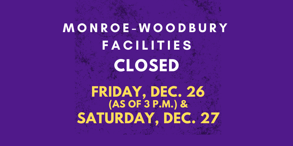 facilities closed due to weather on Saturday, December 27