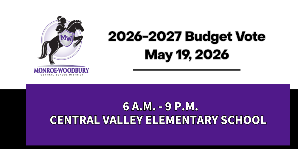 budget vote May 19, 6 a.m. - 9 p.m., Central Valley Elementary School