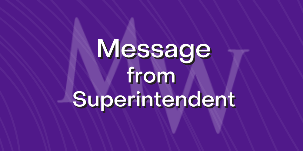 purple background with white text