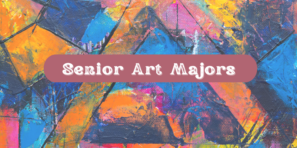 colorful art with white text over maroon background