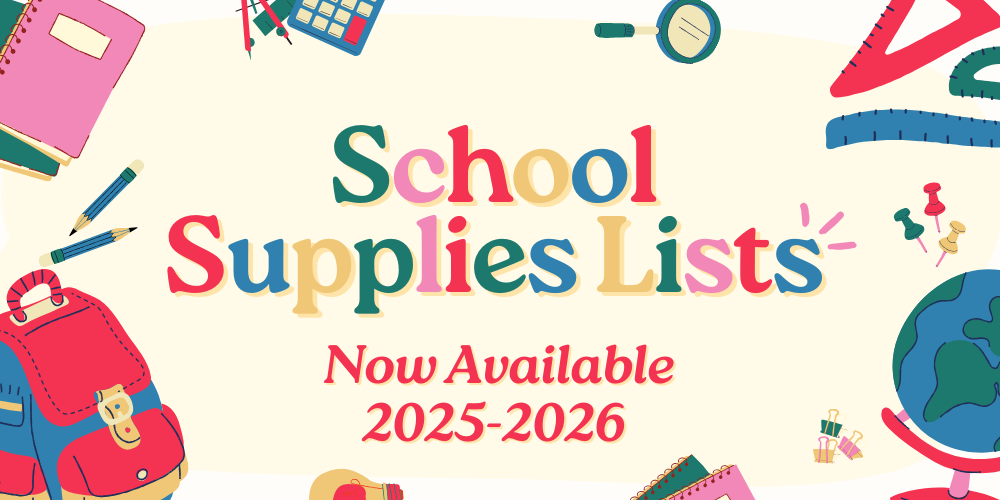 school supplies lists are now availible for the 2025-2026 school year