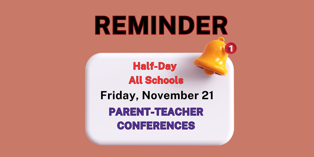reminder half day of school
