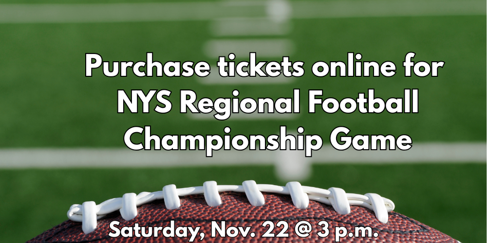 tickets for regional football championship are available online. Visit website for information.