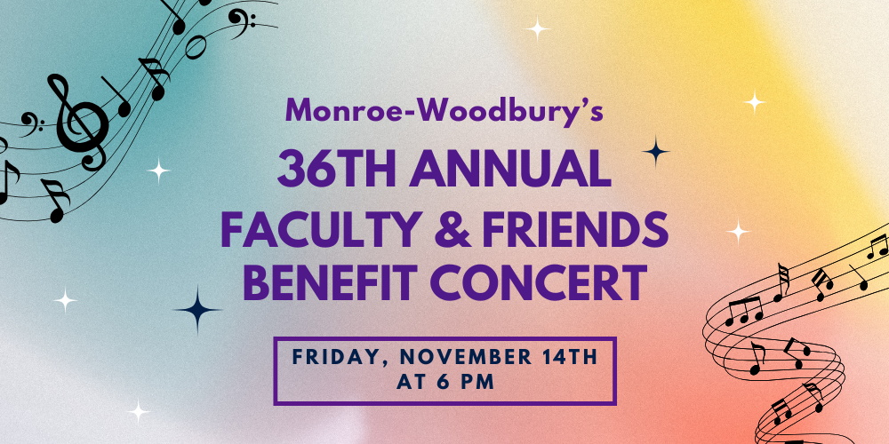 blue text faculty & friends concert