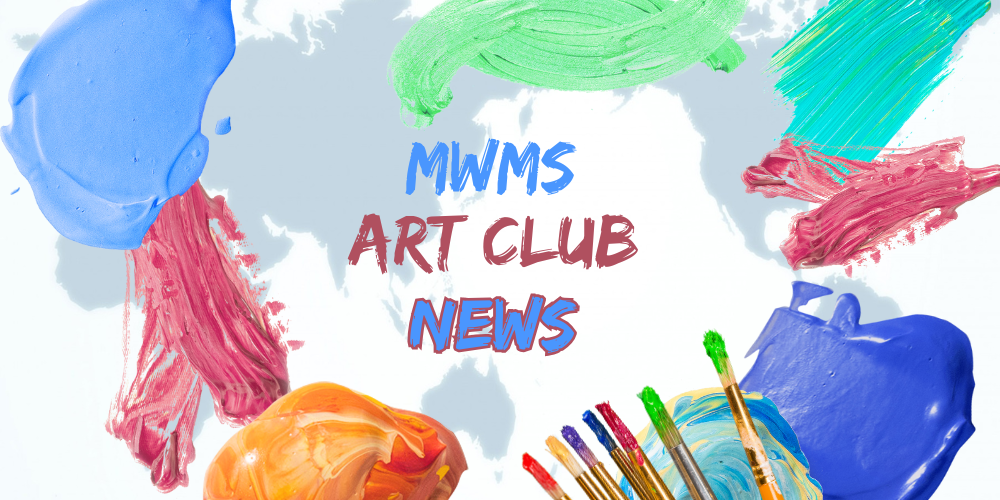 paint and paint brushes to promote art club news