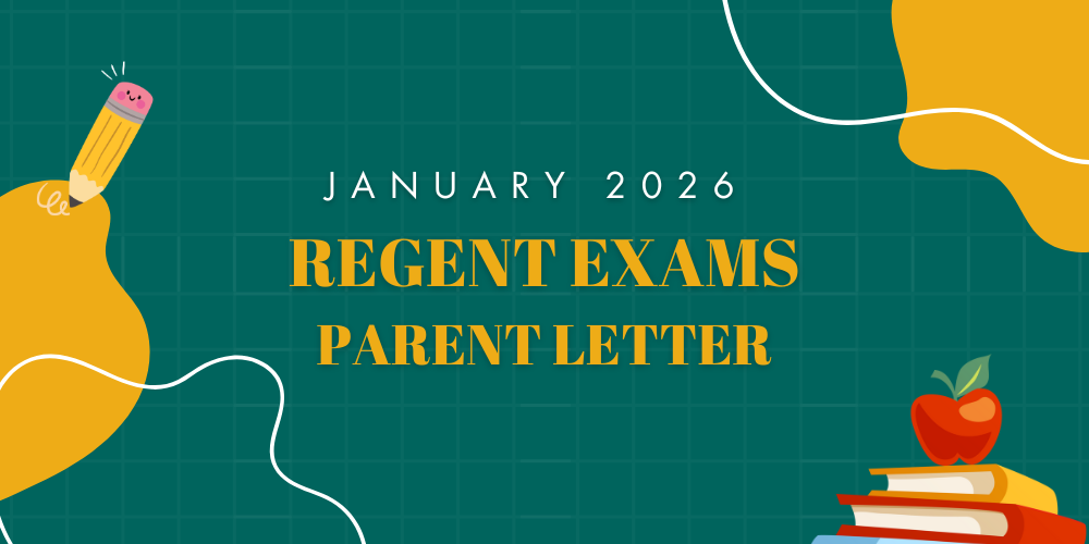 Image with text: January 2026 Regent Exam Parent Letter