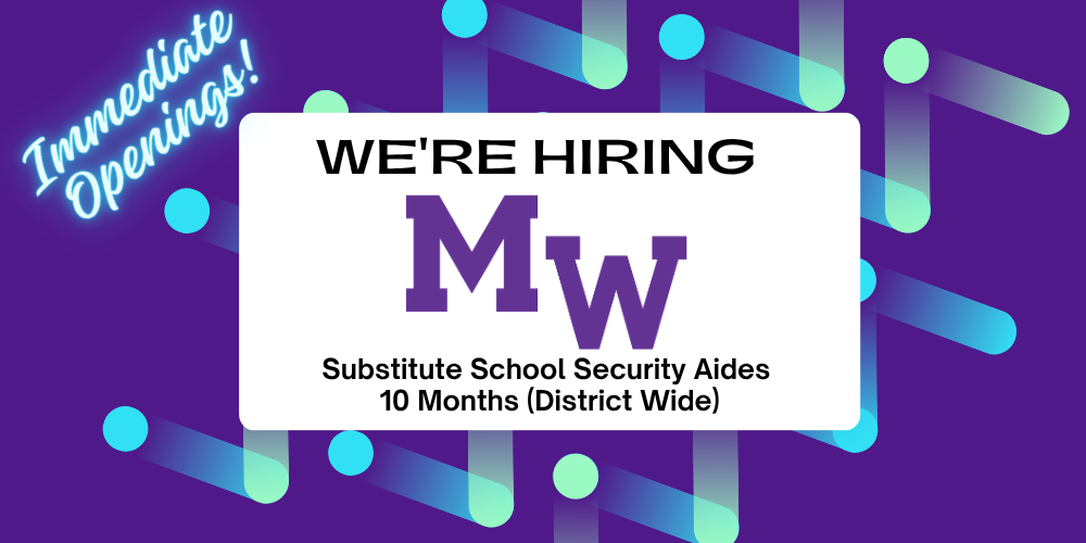 we're hiring substitute school security aide