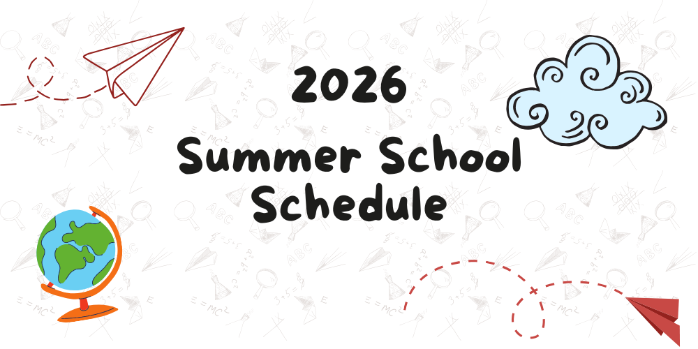 image with text: Summer School Schedule